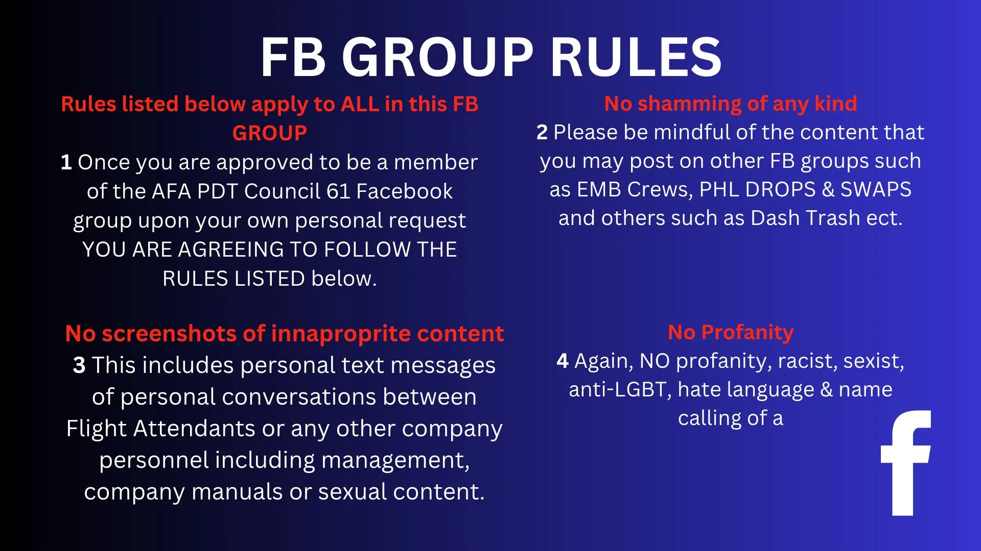 FB rules 1-4
